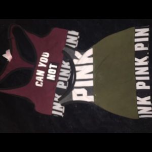 Pink sports bra